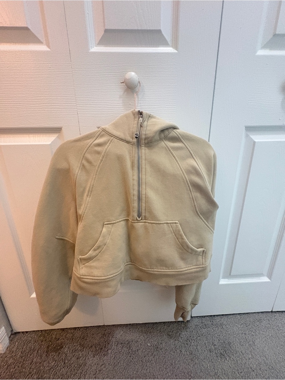lululemon athletica Half-Zip Cropped Pullover Jacket in Beige